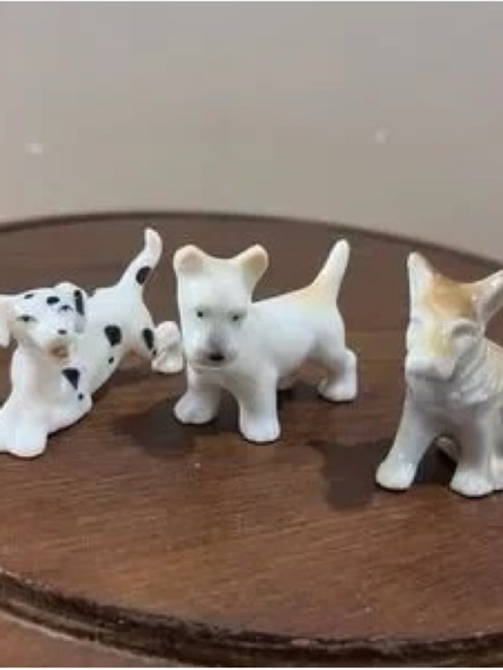 White Ceramic Dog Figurine Accent – Set of Three